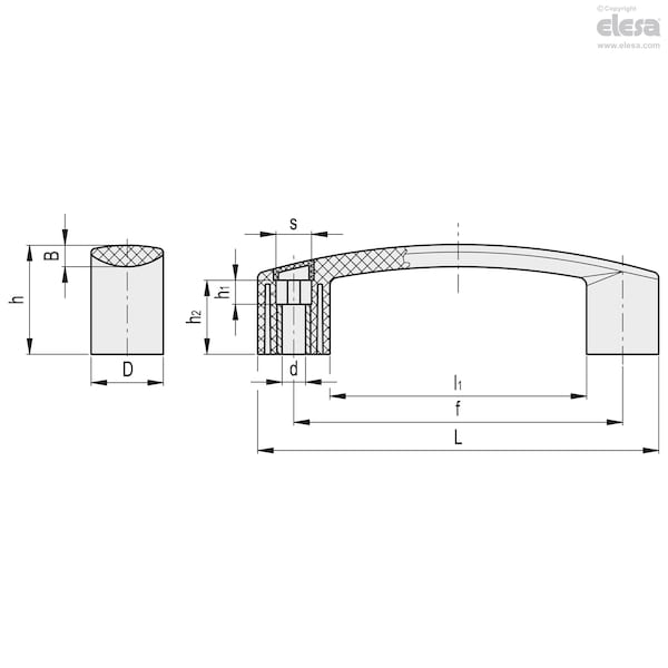 Flexible Bridge Handles, EBP.180-8-FLX-C5